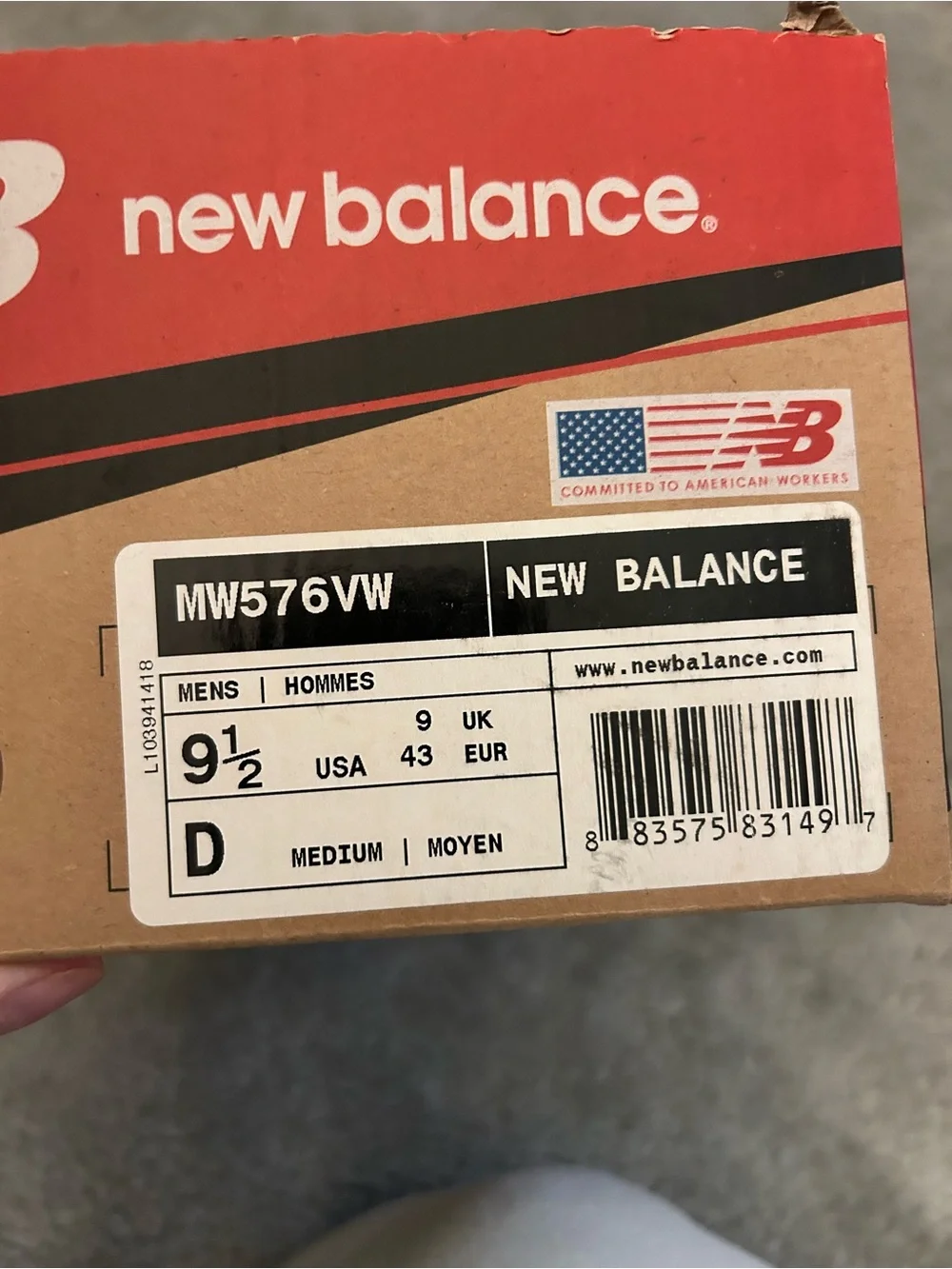 New Balance Mens Brown and White Suede Mesh Sneakers